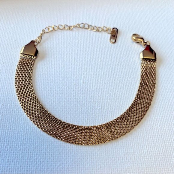 18K Gold Plated Vintage Mesh Link Bracelet - Picture 7 of 13